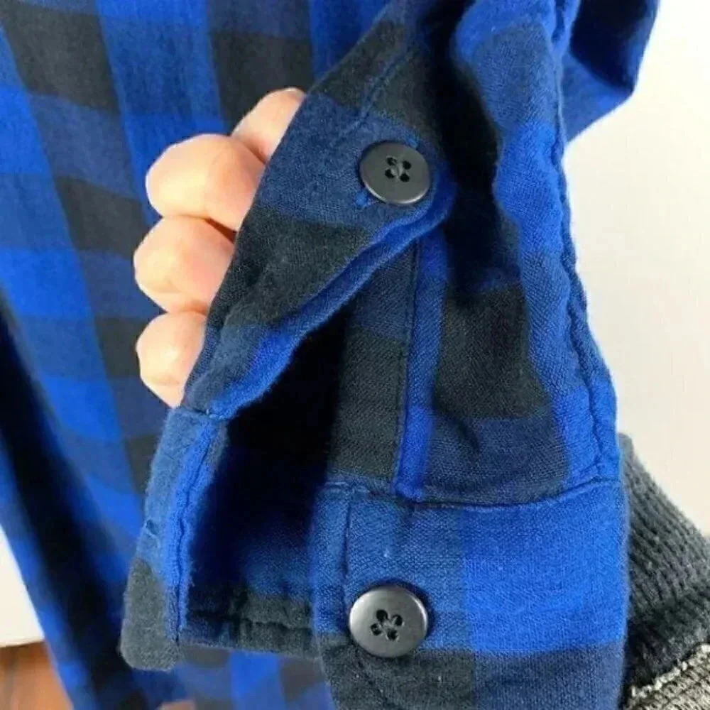 Madewell latitude shirt dress XXS black blue E1510 - Picture 9 of 16